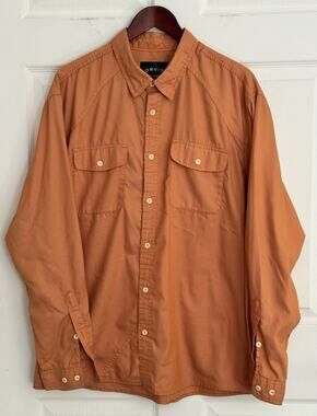 Orvis Rust Orange Casual Button-Down Shirt